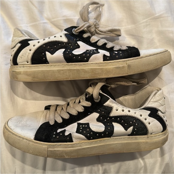 Zadig & voltaire nash black white studded sneakers - Picture 4 of 12